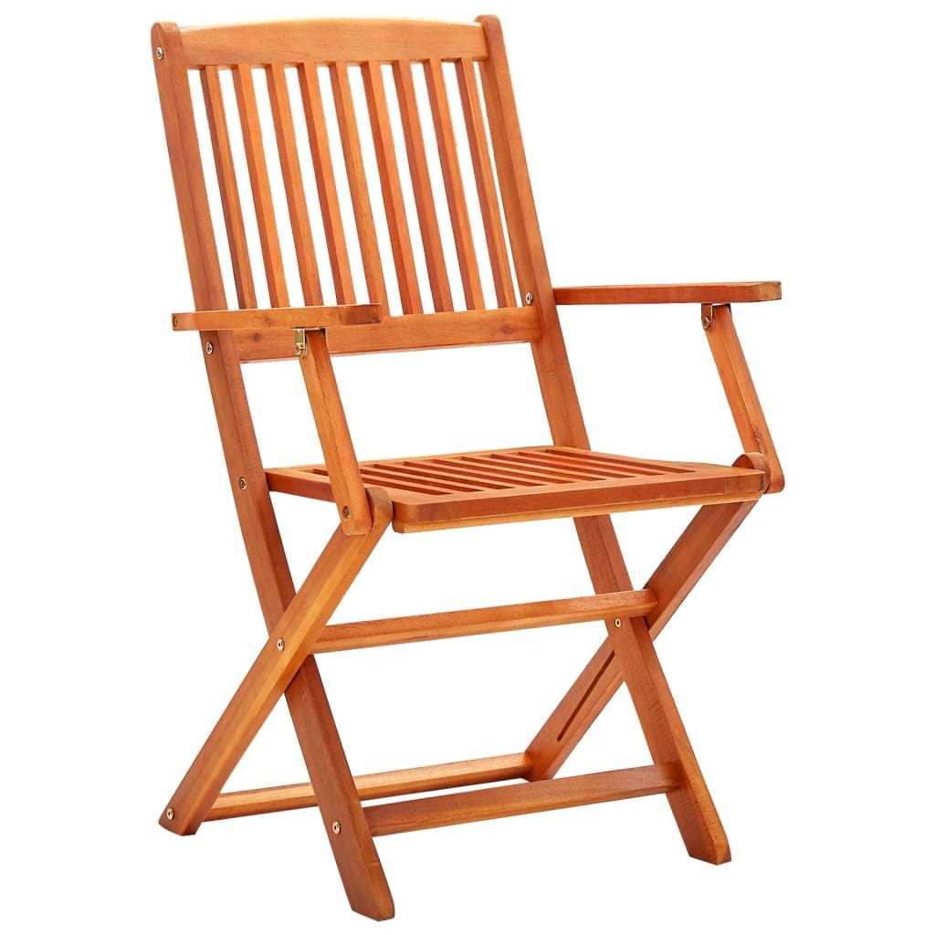 Folding Patio Chairs 2 pcs Solid Eucalyptus Wood