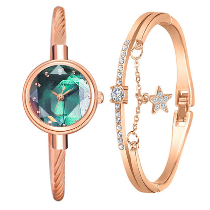 Gradient Women's Bracelet Watch Combination Set