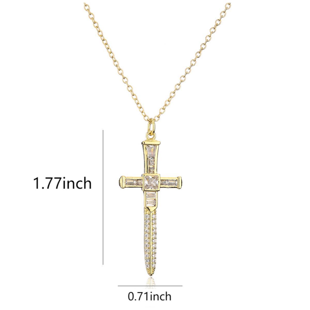 Gold Plated Cross Choker Necklace