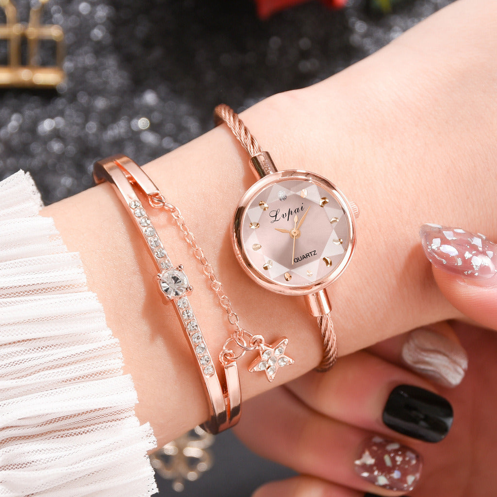 Gradient Women's Bracelet Watch Combination Set