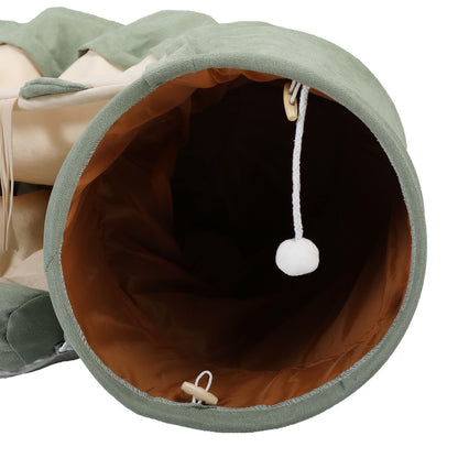 Cat's Telescopic Tunnel Cushioned Bed