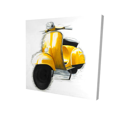 Yellow italian scooter - 12x12 Print on canvas