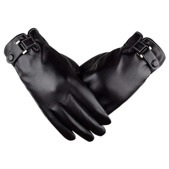 Stylish Vegan Leather Touch Smart Gloves