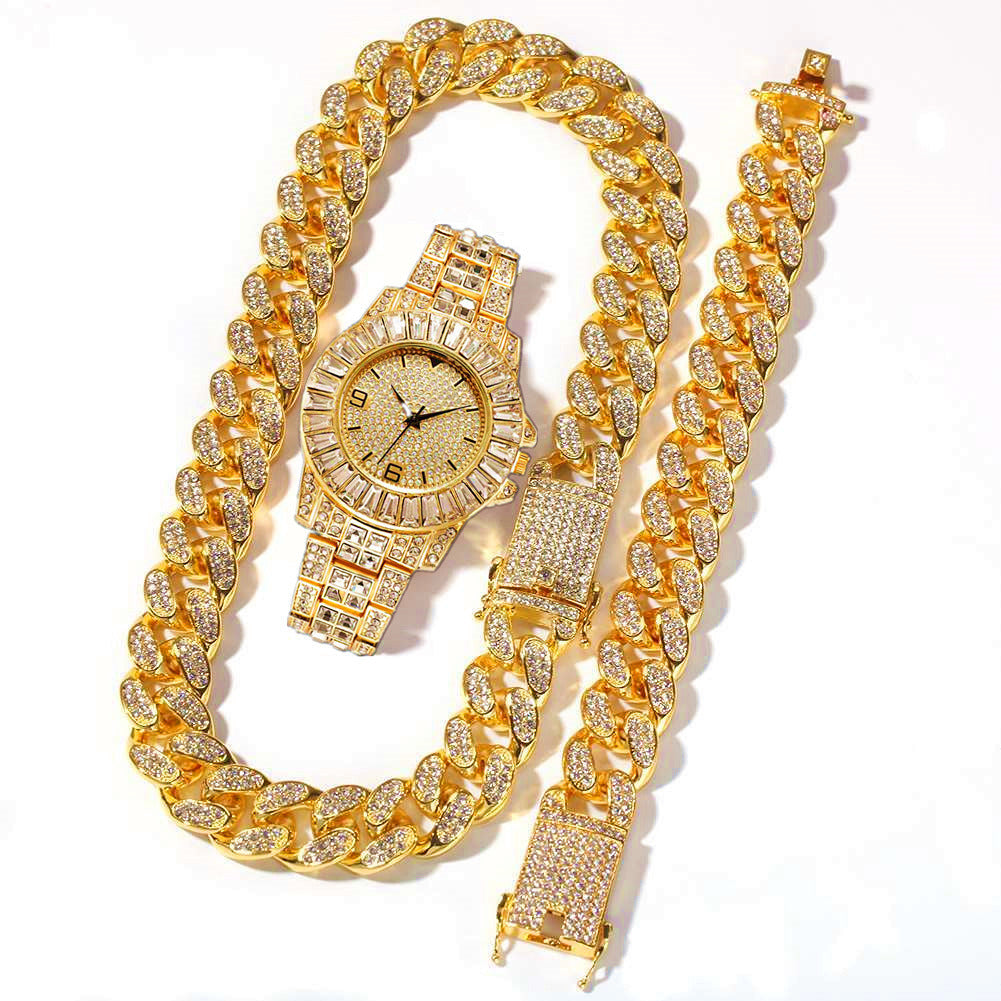 Cuban Link Chain Watch Bracelet Necklace