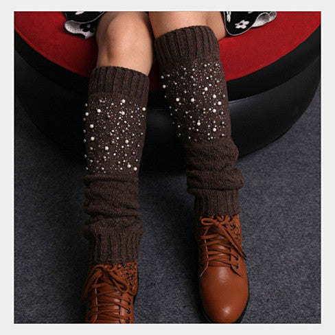 Miss Pearly Legs Leg Warmers With Pearls And Crystals
