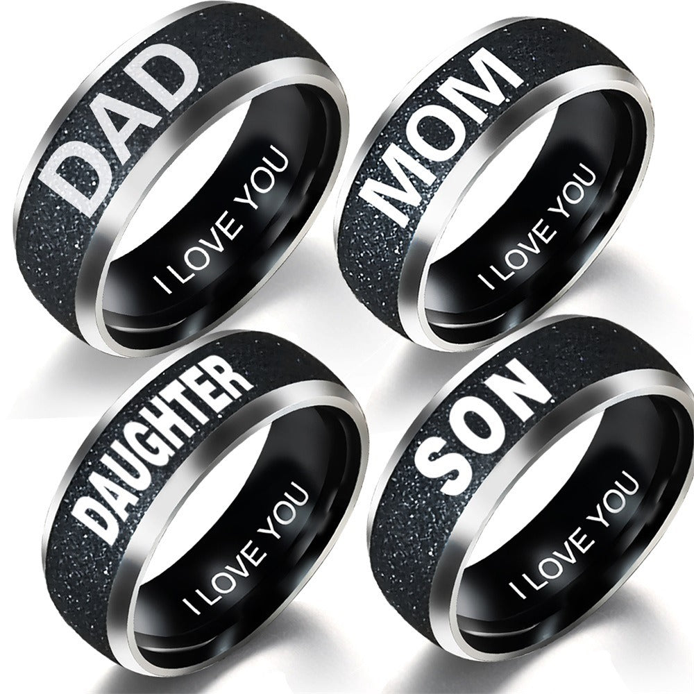 Engraving Text Stainless Steel Couple Rings