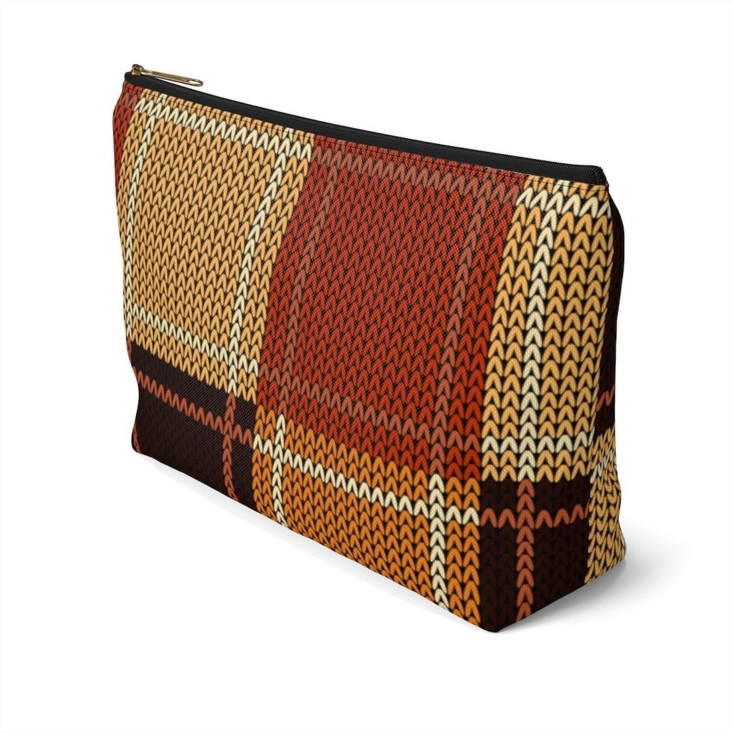 Brown Checker Style Accessory Pouch