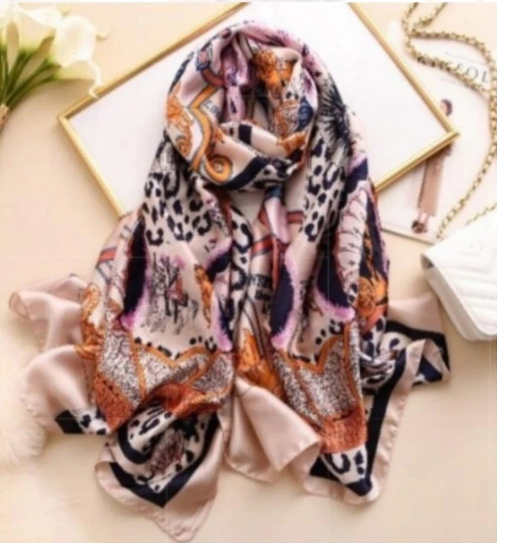 Luxury  Leopard Silky Scarf