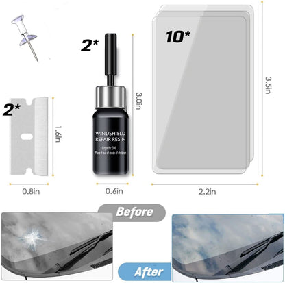 Windshield Crack Repair Kit Automotive Glass Nano Fluid