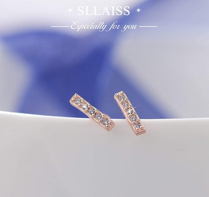 925 Sterling Tiny Bar Stud Earrings