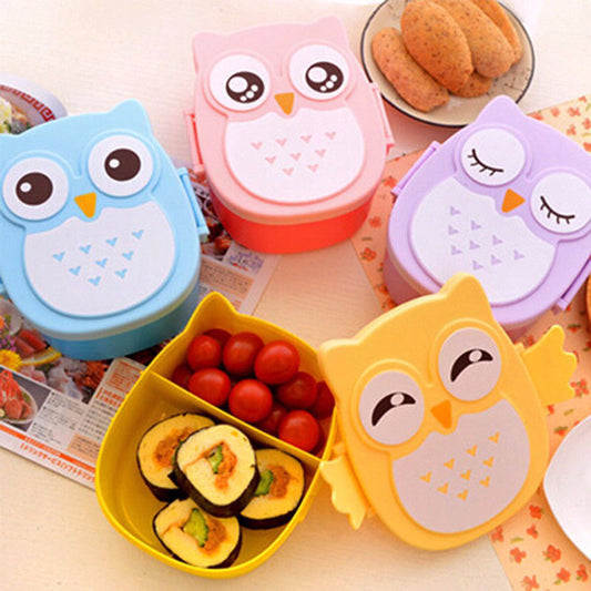 Cute Cartoon Owl Lunch Box Food Container Storage Box