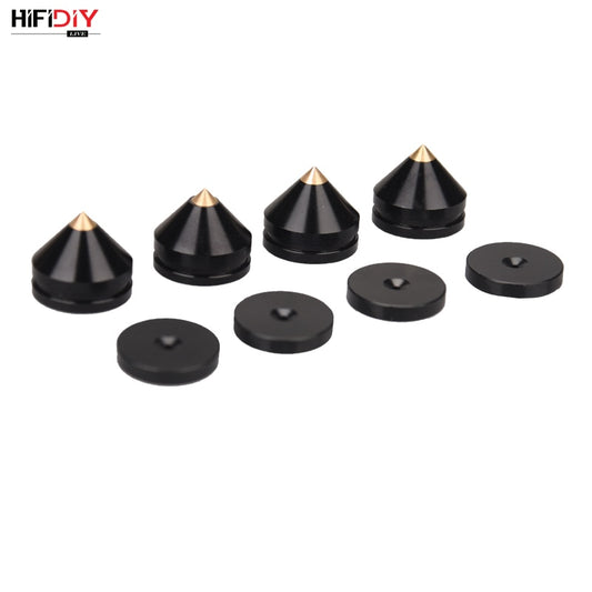 HIFIDIY LIVE 4PCS 4Sets Speaker Stand Feet Foot Pad Aluminium Alloy Metal (NOT Natural Wood ) Spikes Cone Floor Foot Nail M23*20