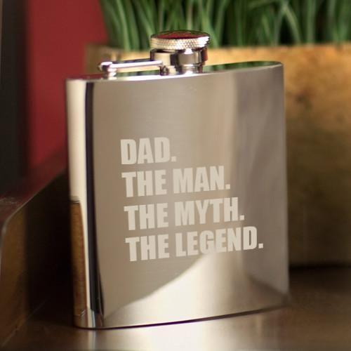 The Man. The Myth. The Legend. Mirror 7 Oz. Flask
