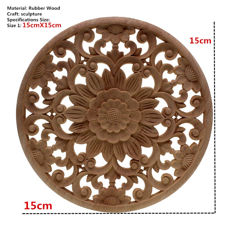Wood Carved Onlay Applique Unpainted Furniture