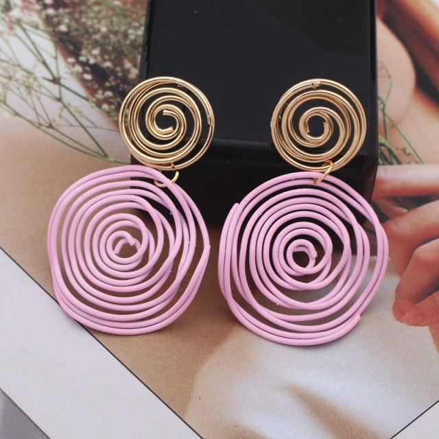 Big  Wire Spiral Earrings