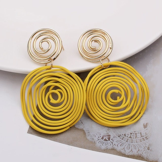 Big  Wire Spiral Earrings