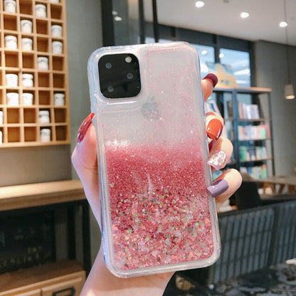 Glitter Heart Phone Case for iPhone 12 13 11 Pro XS Max XR 7 8 Plus